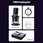 YARMEE RGB USB Condenser Gaming Microphone Professional Intelligent Noise Reduction Desktop Recording PC Computer Live Mic