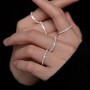 Trendy 925 Sterling Silver Bling Bling Cocktail Ring for Women Simple Daily Wearing Jewelry Ring Unisex For Partner
