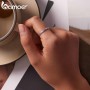 BAMOER New 925 Sterling Silver Simple Contrast-Color Ring Size 6 7 8 for Women Violet Bohemian Style Ring Fine Jewelry Anillo