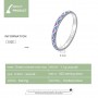 BAMOER New 925 Sterling Silver Simple Contrast-Color Ring Size 6 7 8 for Women Violet Bohemian Style Ring Fine Jewelry Anillo