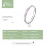 925 Sterling Silver Simple Check Ring Size 6 7 8 for Women Light Pink & White Color Ring Fine Jewelry Wedding Gift
