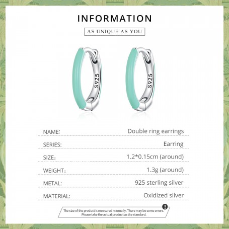 Bamoer 925 Sterling Silver Simple Bohemian Style Ear Buckles for Women Fine Jewelry Beach Party Hoop Earrings Summer Accessories