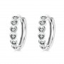 bamoer Heart-Shaped Earrings 925 Sterling Silver Stackable Rainbow Zircon Ear Buckles for Women & Girls Fine Jewelry DIY Gifts