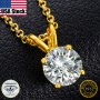 6.5mm 1CT Moissanite Necklace For Woman Pendant 925 Silver Necklace For Women Chains Party Bridal Fine Jewelry
