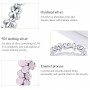 S925 Sterling Silver Pink Wreath Finger Rings for Women Engagement Wedding Finger Ring Statement Jewelry SCR681