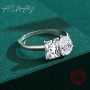 Ailmay Genuine 925 Sterling Silver Fashionc Dazzling CZ Square And Drop Shape Rings For Women Luxury Wedding Accessories Jewelry