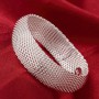 925 Silver Bracelets for Women fine Round net bangle Fashion Wedding Party Christmas Gifts Girl student Jewelry
