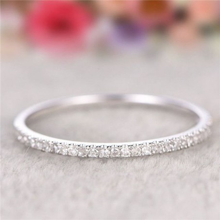 Fashion 100% 925 Sterling Silver Created Moissanite Gemstone Wedding Band Romantic Women Rings Fine Jewelry Wholesale