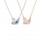 SNPQ Blue Pink Swan Necklace For Women Simple And Elegant Triangle Crystal Necklace Gift Boutique Jewelry Neck Chains Pendant