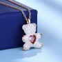 Fashion Beating Love Bear Female Fine Short Geometric Clavicle Chain Necklace For Women Pendant Jewelry Valentine's Day Gift