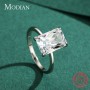 Classic Rectangular Cutting Clear CZ Ring Solid 925 Sterling Silver Luxury Finger Rings For Women Wedding Fine Jewelry