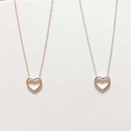Fashion Real 925 Solid Sterling Silver Necklace Women Heart Jewelry 3 Colors Link Chain & Pendants Accessories Gift For Party