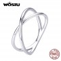 100% Real 925 Stelring Silver Cross Rings S925 Silver Double Layer X Rings For Women Fine Wedding Jewelry Gifts CQR543