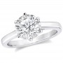 2 Ct Round Cut Moissanite Diamond Rings Classical Six-Prong 925 Sterling Silver Wedding Anniversary Jewelry For Women