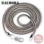 BALMORA Real 925 Sterling Silver Foxtail Chains Chokers Long Necklaces For Women Men Chic Chain Jewelry Accessory 16-32 Inches