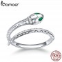 Silver Adjustable Snake Ring 925 Sterling Silver Vintage Open Size Finger Ring for Women Statement Wedding Jewelry BSR169