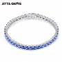 ATTAGEMS 2021 Luxury Solid 925 Sterling Silver Tanzanite Sapphire Spinel Gemstone Strand Bracelets Fine Jewelry Gift for Women