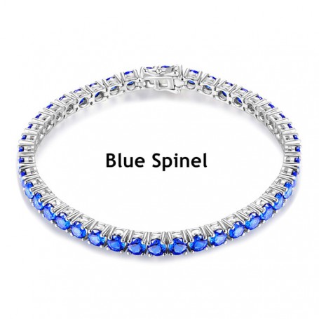 ATTAGEMS 2021 Luxury Solid 925 Sterling Silver Tanzanite Sapphire Spinel Gemstone Strand Bracelets Fine Jewelry Gift for Women