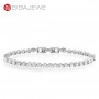 GIGAJEWE 4.3ct 3.0mmX43Pcs D Color  Round Cut White Gold Plated 925 Silver Moissanite Tennis Bracelet Woman Girlfriend Gift