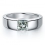 1Ct Princess Cut Diamond Man Jewelry Mined Ring for Man Engagement Genuine Platinum 950 Jewelry Male Ring