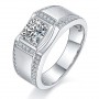 100% Moissanite Rings 1ct Brilliant Diamond Engagement Rings For Men Proposal Ring Promise Gift Sterling Silver Jewelry