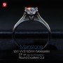 GIGAJEWE 1ct 6.5mm Round Cut EF VVS1 Moissanite 925 Silver Ring Diamond Test Passed Fashion Claw Setting Girl Women Gift