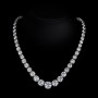 100% 925 Sterling Silver Sparkling Full High Carbon Diamond 18 Inch Bridal Necklace Wedding Engagement Party Fine Jewelry