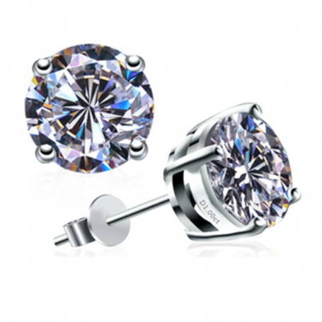 Test Positive 2Ct/each D Moissanite Diamond Female Stud Earrings 18K White Gold Stud Female Engagement Jewelry for Women