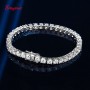 Smyoue Single 4mm Test Passed Moissanite Tennis Bracelets for Men Women Lab Full Diamond Bangle 925 Sterling Silver Jewelry Gift