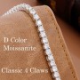 Smyoue Single 4mm Test Passed Moissanite Tennis Bracelets for Men Women Lab Full Diamond Bangle 925 Sterling Silver Jewelry Gift