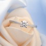 10k White Gold 0.5ct Moissanite Engagement Ring for Women Round Excellent Cut Wedding Band Bride Anniversary