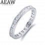 1.2ctw DF color Round Brilliant Cut VVS1 Moissanite Engagement Band Fine Ring for Women 14K White Gold CertificateTest Positive