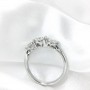 AEAW 2ctw 6.5mm Round Cut Engagement&Wedding Moissanite Diamond Ring Double Halo Ring Platinum Plated Silver