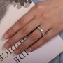 AnuJewel 4mm 1.5ct Moissanite Band Rings  925 Sterling Silver Hallf Eternity Band Finger Ring For Women