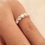 White Gold Plated Moissanite Ring 1.5CTW F Color Engagement Ring Test Positive Moissanite Band Diamond Wedding Jewelry For Bride
