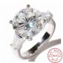 Solitaire Round cut 6ct Sona cz Ring 925 Sterling Silver Engagement Wedding Band Rings for women Bridal Luxury Party Jewelry
