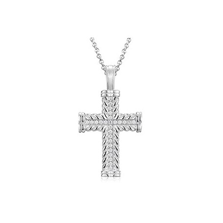 Trendy Moissanite S925 Silver Ankh Cross Pendants Necklace For Men Women Hip Hop Fine Jewelry Pass Diamond Test Exquisite Gifts