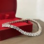 925 Silver 3/4mm Real Moissanite Gemstone Bangle Charm Wedding Tennis Chain Bracelet Fine Jewelry Wholesale