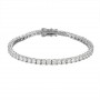 925 Silver 3/4mm Real Moissanite Gemstone Bangle Charm Wedding Tennis Chain Bracelet Fine Jewelry Wholesale