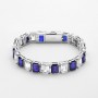 OEVAS 100% 925 Sterling Silver 1.9 Carat 6*8mm Ruby Sapphire Emerald High Carbon Diamond Bracelet For Women Luxury Fine Jewelry