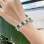 OEVAS 100% 925 Sterling Silver 1.9 Carat 6*8mm Ruby Sapphire Emerald High Carbon Diamond Bracelet For Women Luxury Fine Jewelry