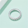 3.0 MM Round Colorless Moissanite Classic Eternity Wedding Band Scallop Pave Set Moissanite Eternity Ring