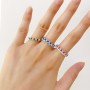 Real Silver Ring Pave Full 2 mm White/Sapphire/Blue/Topaz/Green/Ruby Zircon, Size 5-10 Cute 925 Fine Jewelry For Women