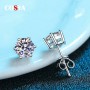 COSYA 100% 925 Sterling Silver Real 2 Carat Moissanite Diamond 6 Claws Stud Earrings For Women Party Fine Jewelry Gifts