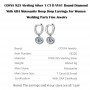 925 Silver 1 CT D VVS1 Round Diamond With GRA Moissanite Hoop Drop Earrings For Women Wedding Party Fine Jewelry