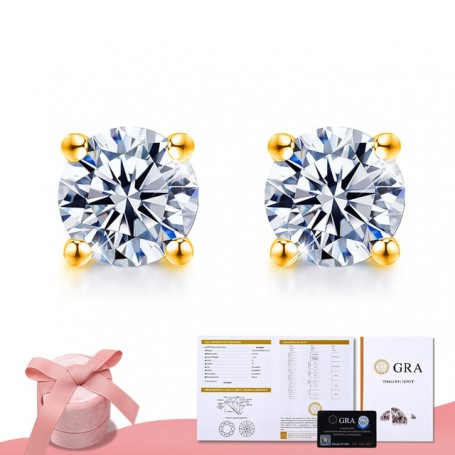 0.5ct 1ct D Color Moissanite Diamond Stud Earrings for Women 925 Sterling Silver Wedding Earrings Luxury Jewelry