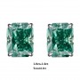 Real Moissanite Stud Earrings 6.0 A Pair Blue-green Brilliant Radiant Cut Diamond Earrings Plated 925 Sterling Silver for Unisex