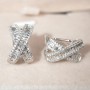 Across 14 Gold Lab Diamond Stud Earring Real 925 sterling silver Engagement Wedding Earrings for Women Bridal Gemstones Jewelry
