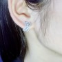 Across 14 Gold Lab Diamond Stud Earring Real 925 sterling silver Engagement Wedding Earrings for Women Bridal Gemstones Jewelry