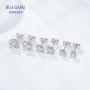 Plated 925 Sterling Silver Classic Four Claw Stud Earrings  made with VVS1 D Color Round 1CT Moissanite for Women for Men